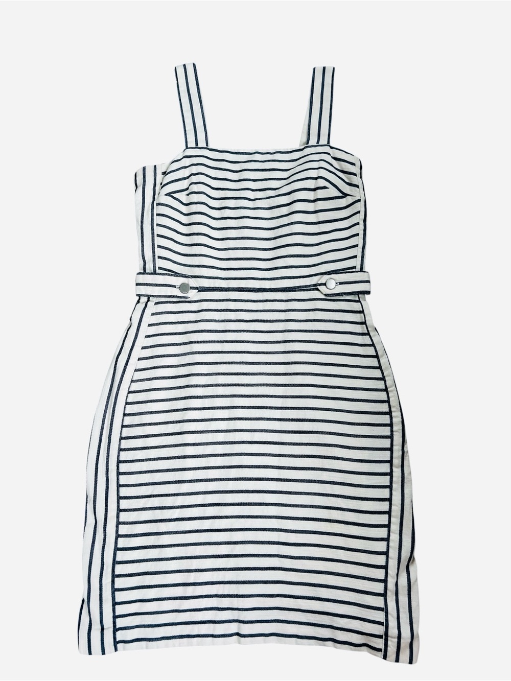 Banana Republic White and Navy Striped Sundress